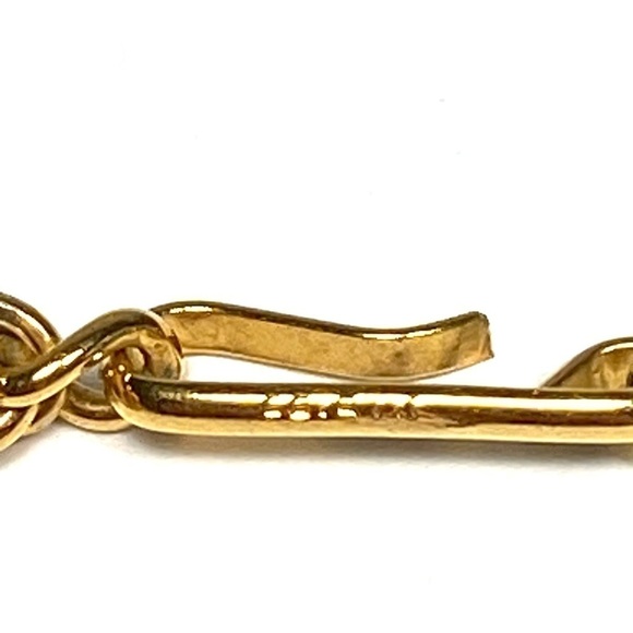 Necklace Red Gold Tone Beaded Hook Clasp Signed  Vintage 18”+2” - Picture 6 of 10